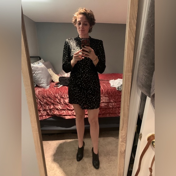 A.L.C. Velvet Jane Dress- black and gold- NWOT - Picture 9 of 11